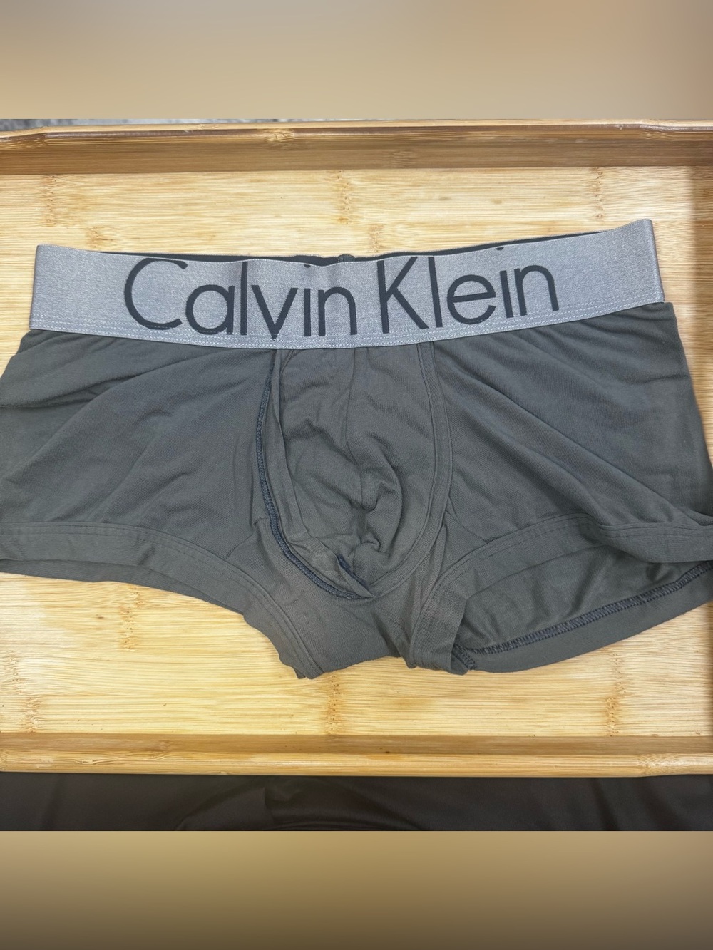 Calvin Klein Black Boxer Briefs with Gray Logo Waistband